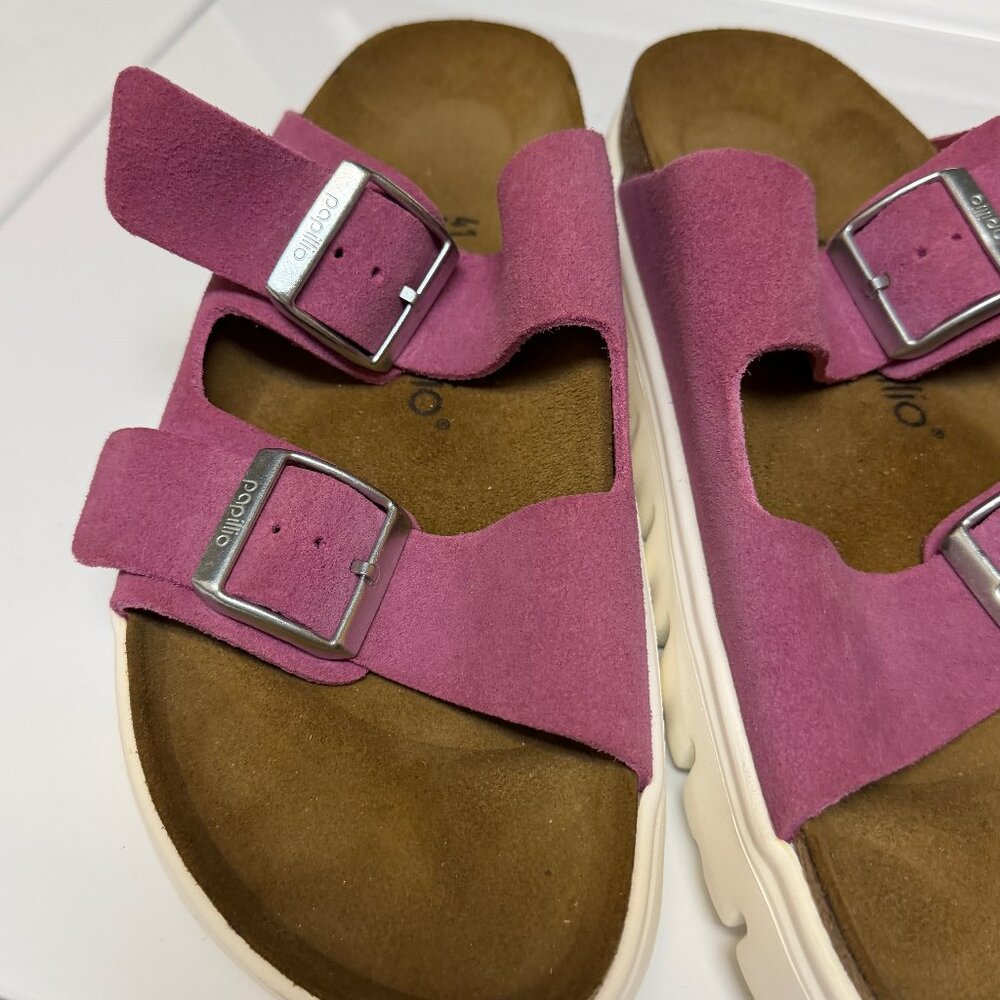 Suede Papillio - Birkenstock Arizona Chunky Slides Womens Pink Sandals Sz. 41